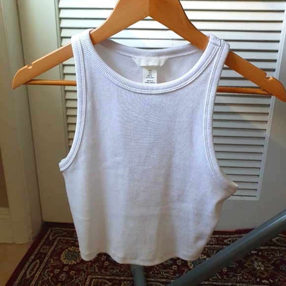 H&M Tops - H&M white cropped tank top S